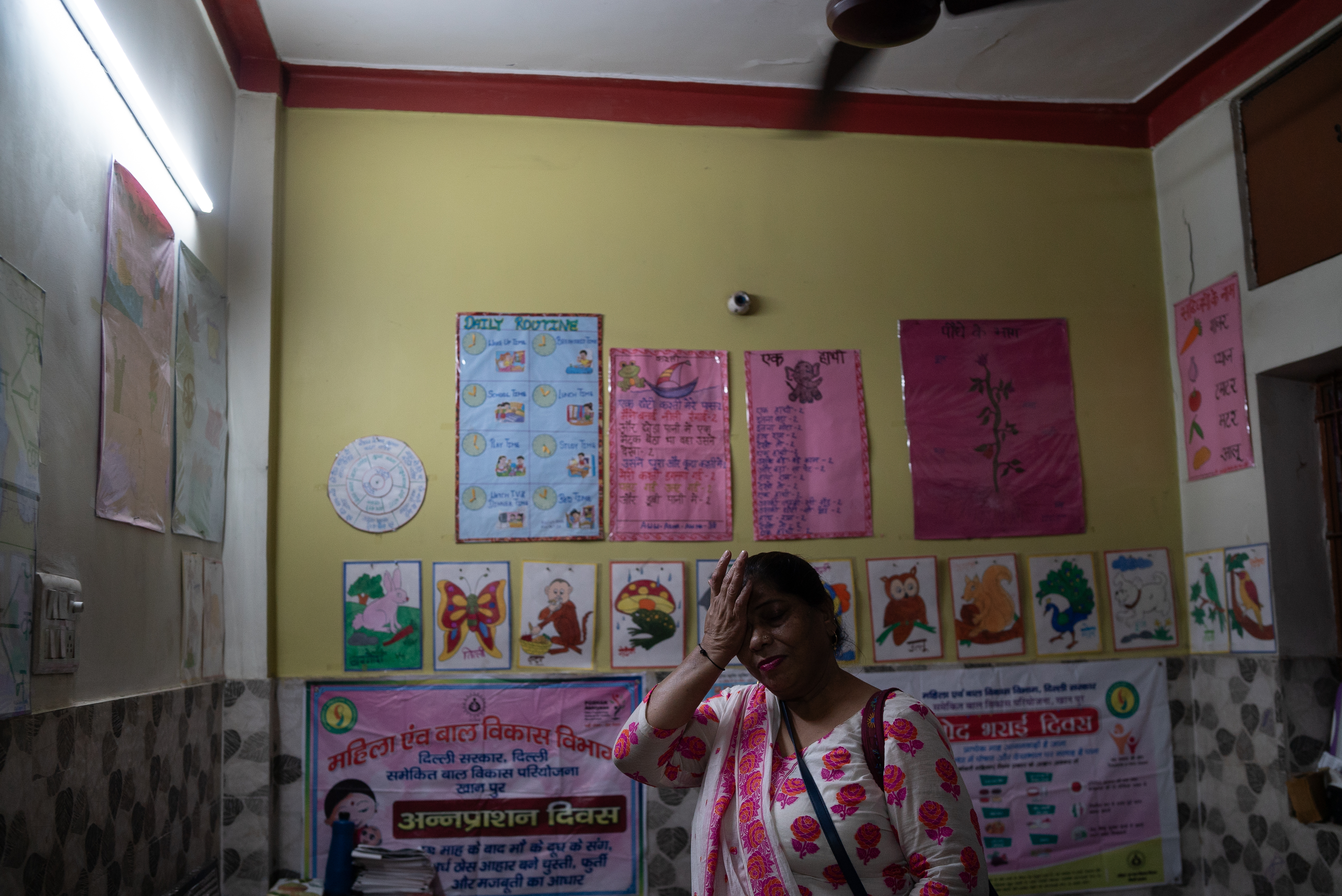 Women inside classroom sweating